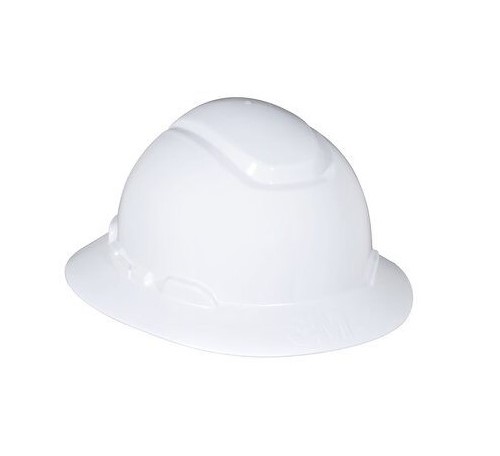 3M H-801R Full Brim Hard Hat, White 4-Point Ratchet Suspension - Safety ...